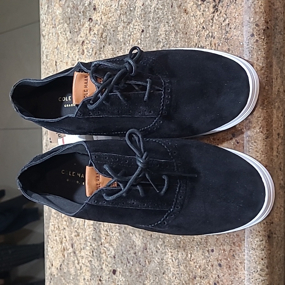 Cole Haan Grand OS Misha Black Suede Sneakers Size 9